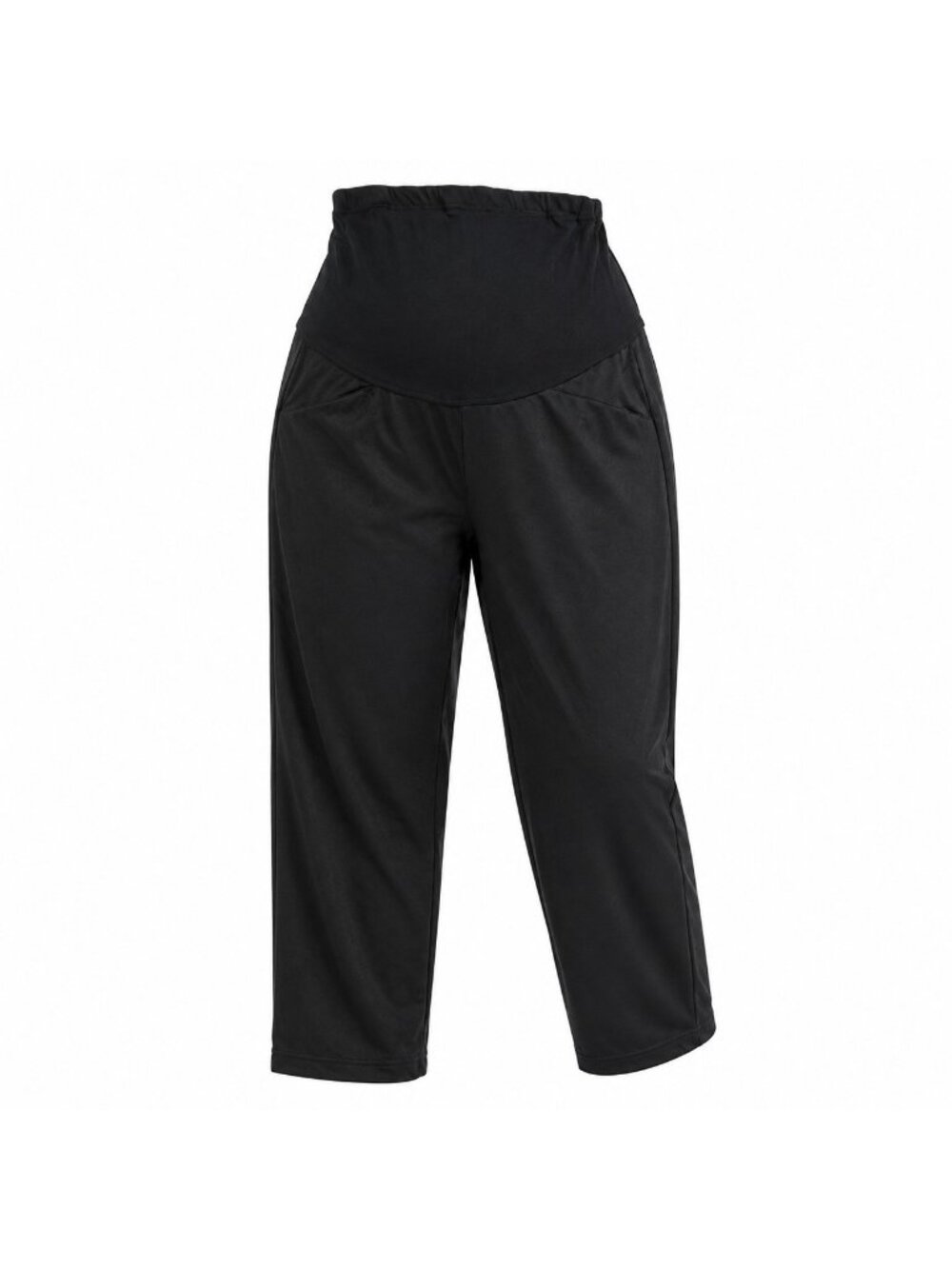 Women's Medium Black Maternity Pants Stretch Pull On Straight Leg